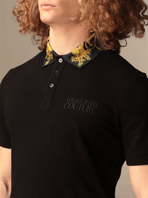 versace jeans black polo shirt|versace look alike shirts.